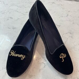 Jack Rogers x Draper James Black Velvet‎ Flats Loafers “Honey Pie” Size 11